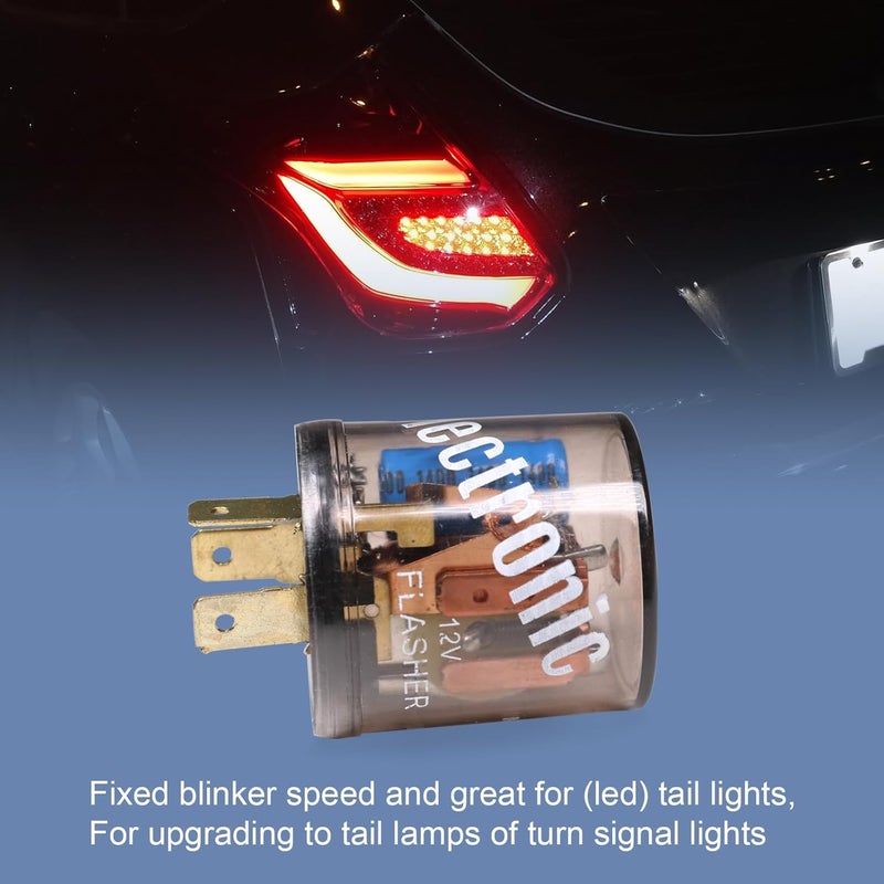 LDMINDA 12V 3 Pin Electronic LED Flasher Relay Round Heavy Duty Electronic Turn Signal Light Blinker 3 Prong Turn Signal Flasher Relay - Image 4